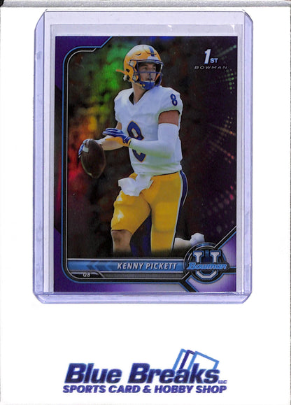 2022 Topps - Bowman U - 1st - Purple - Kenny Pickett - #65 - Football - Steelers