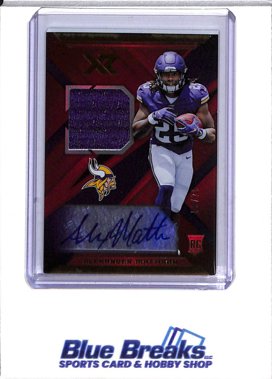 2019 Panini - XR - Relic - Auto - Rookie Card - Alexander Mattison - 56/75 - #RSA-34 - Football - Vikings - drop