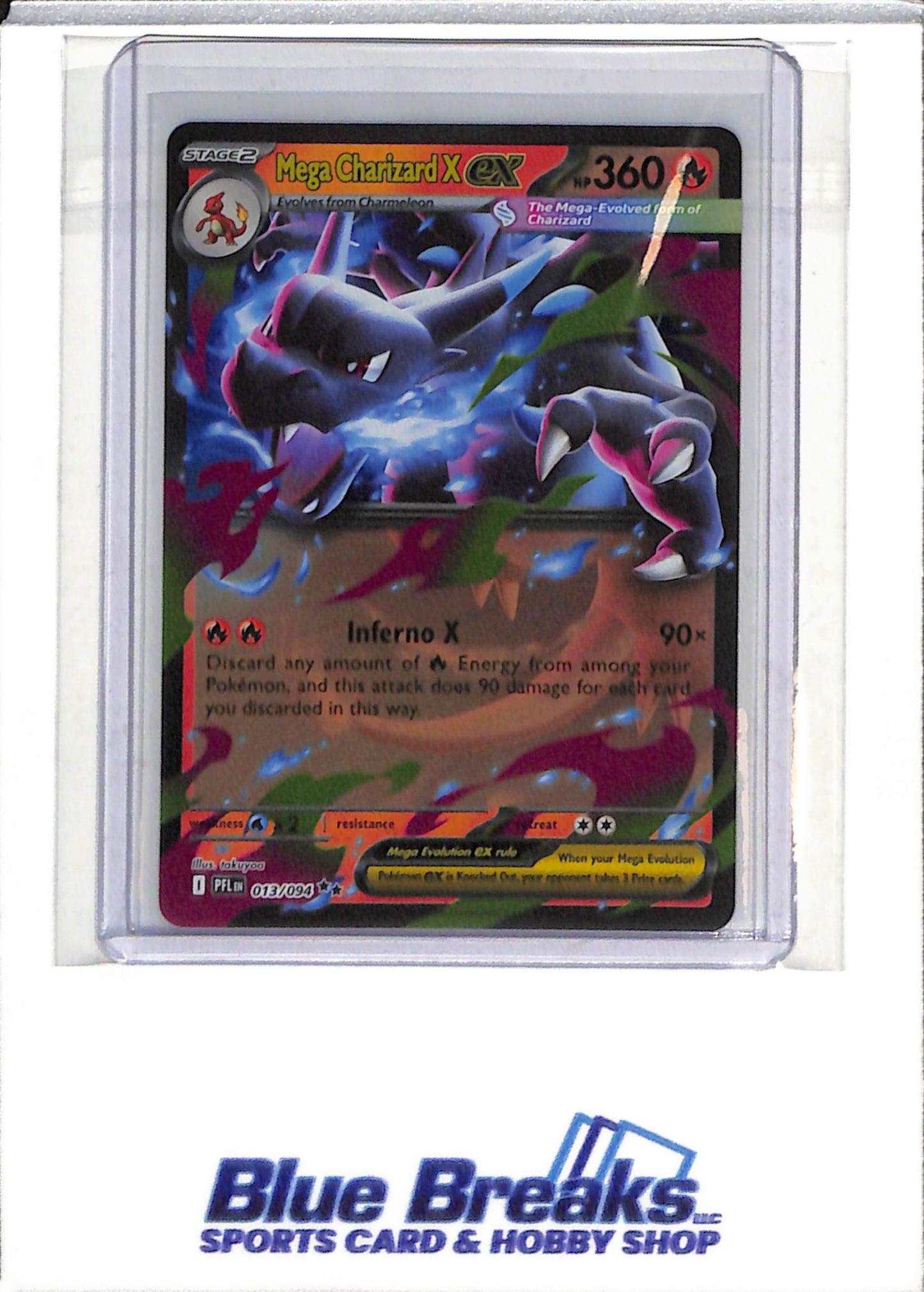 2025 Pokemon - Phantasmal Flames - Special Illustration Foil - Mega Charizard X ex - #013/094 - drop