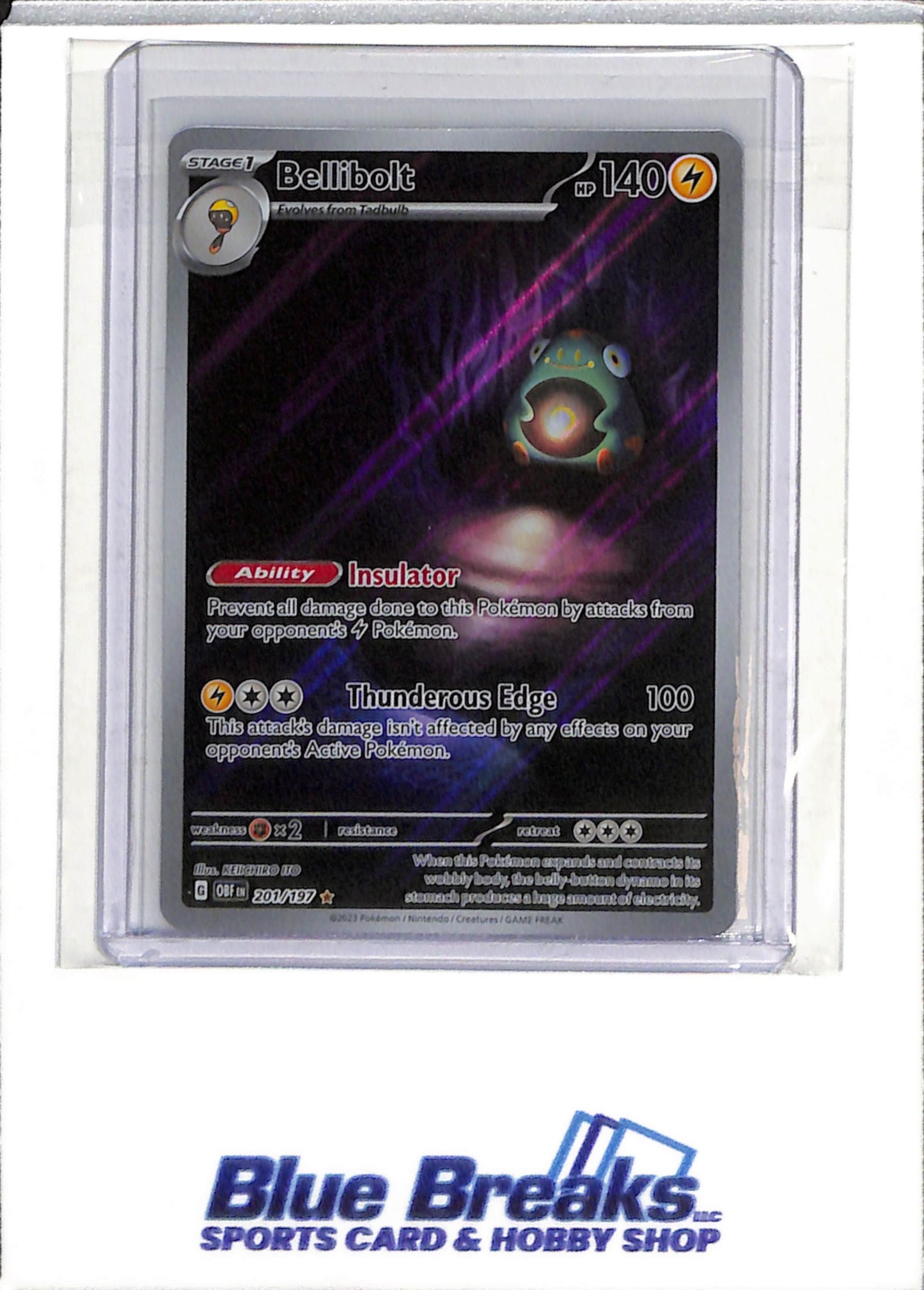 2023 Pokemon - Obsidian Flames - Illustration Holo - Bellibolt - #201/197 - drop