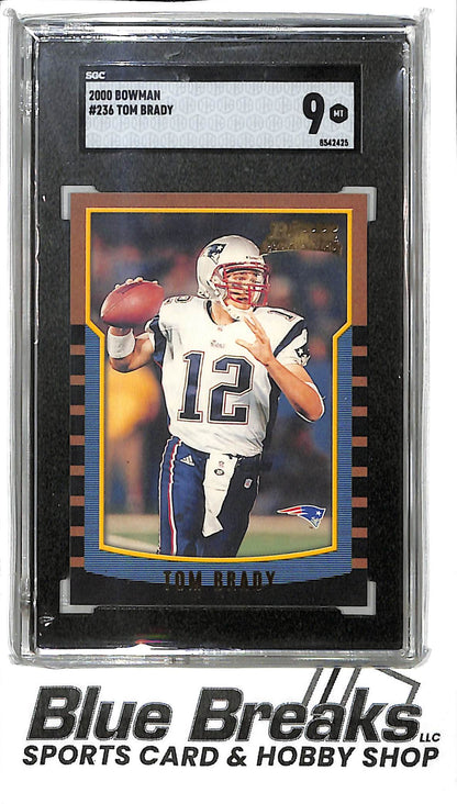 2000 Bowman - Tom Brady - RC - #236 -SGC 9 - football - Patriotsp