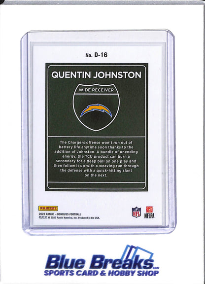 2023 Panini - Donruss - Downtown - Quentin Johnston - #D-16 - football - Chargers - drop