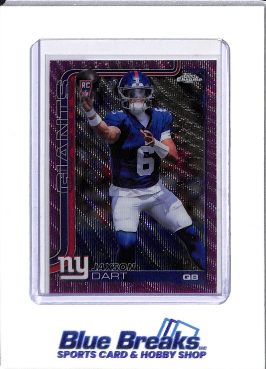 2025 Topps Chrome - pink wave refractor - Jaxson Dart - 239/250 - RC - #306 - football - Giants - drop