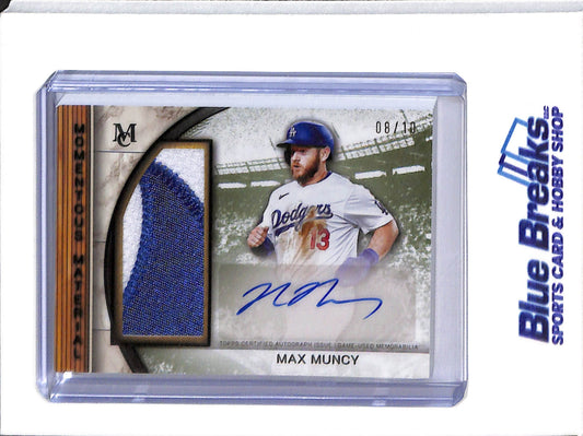 2025 Topps Museum Collection - Momentous Material Jumbo Patch Auto - Max Muncy - 08/10 - #MMJPA-MMU - baseball - drop