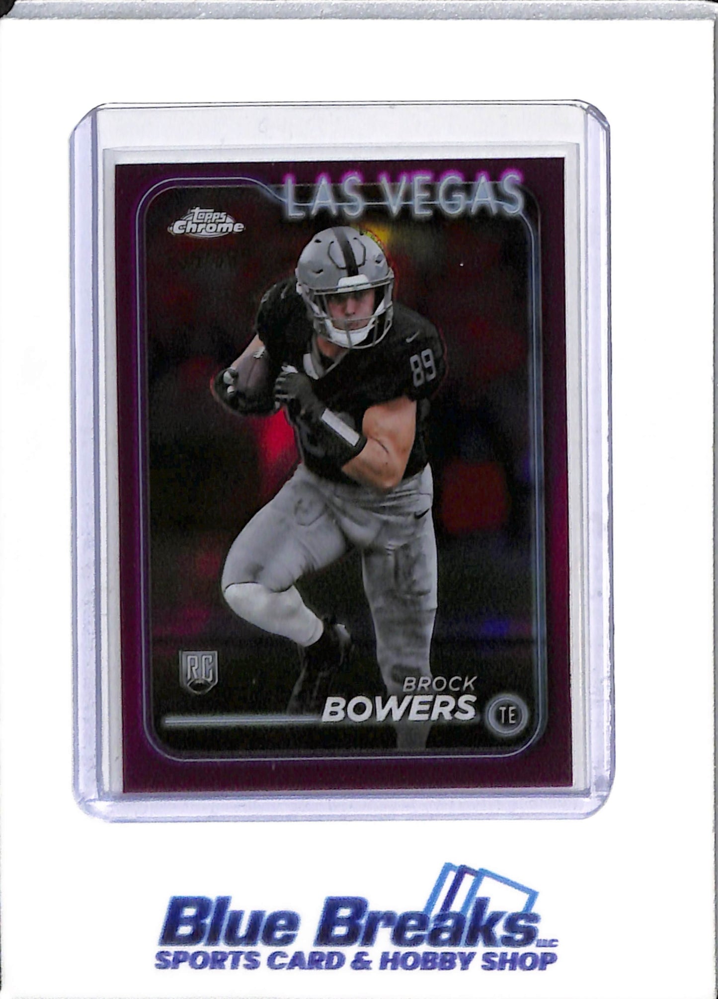 2024 Topps Chrome - pink - Brock Bowers - 236/299 - RC - #207 - football - Raiders - drop