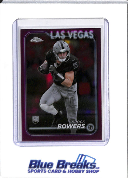 2024 Topps Chrome - pink - Brock Bowers - 236/299 - RC - #207 - football - Raiders - drop