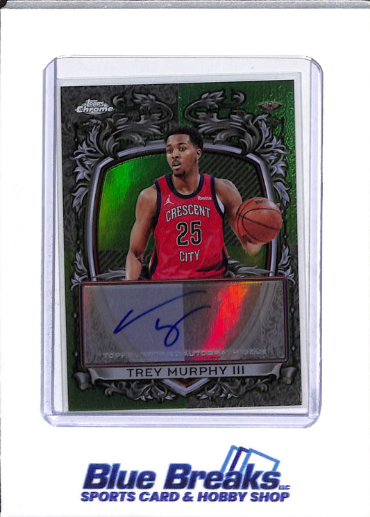 2025-26 Topps Chrome - Signature Style - green refractor - Trey Murphy III - auto - 87/99 - #SS-TM - basketball - Pelicans - drop