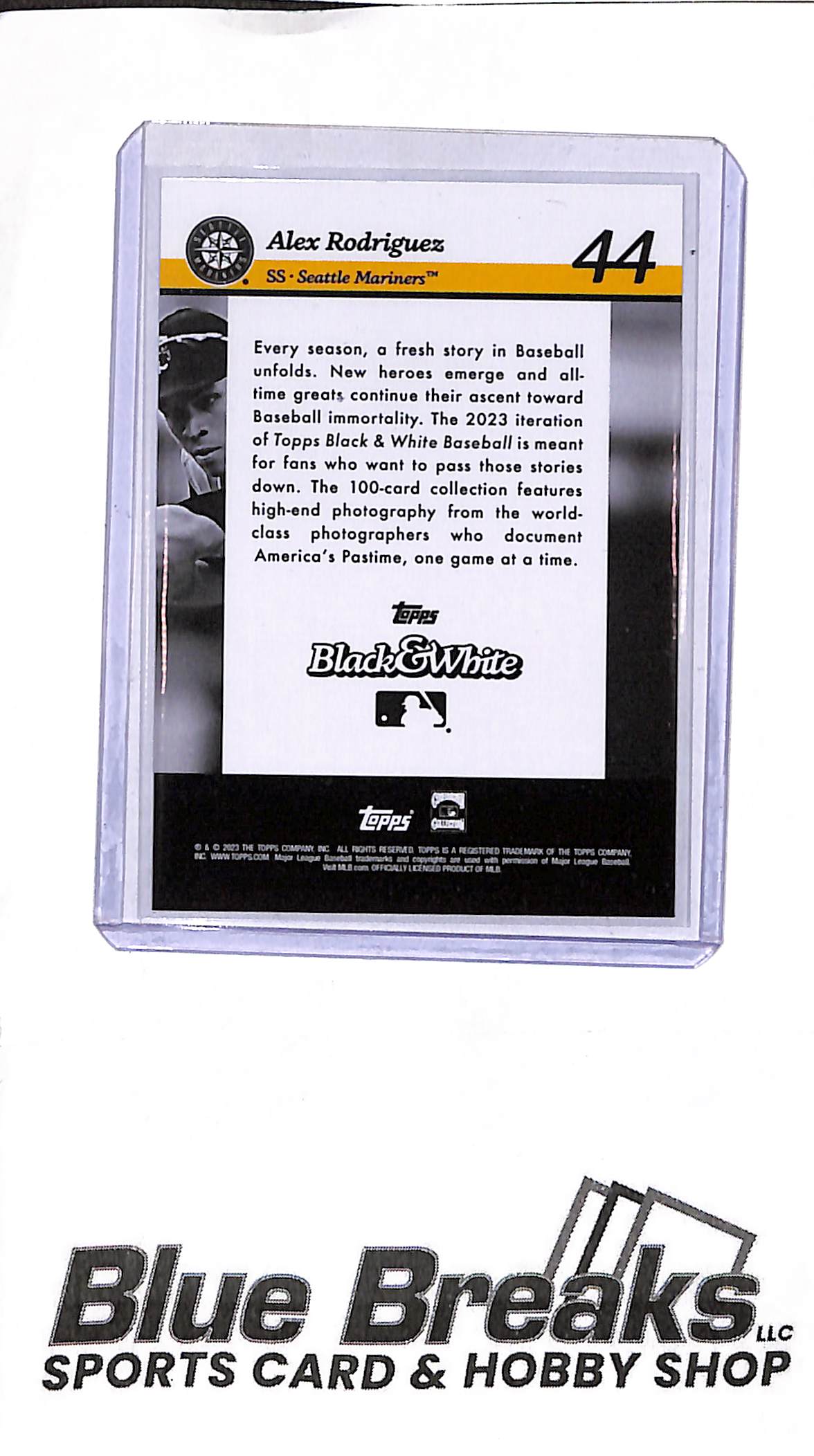 2023 Topps Black & White - Alex Rodriguez - 06/49 - #44 - baseball - Mariners
