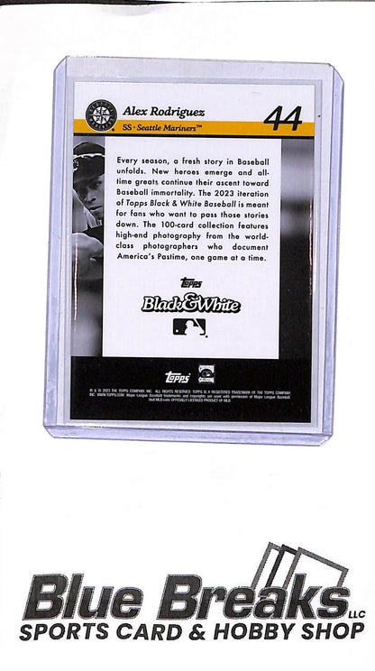 2023 Topps Black & White - Alex Rodriguez - 06/49 - #44 - baseball - Mariners