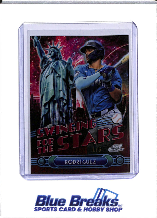 2024 Topps - Chrome - Swinging for the Stars - Julio Rodriguez - 1/5 - #STS-14 - Baseball - Mariners