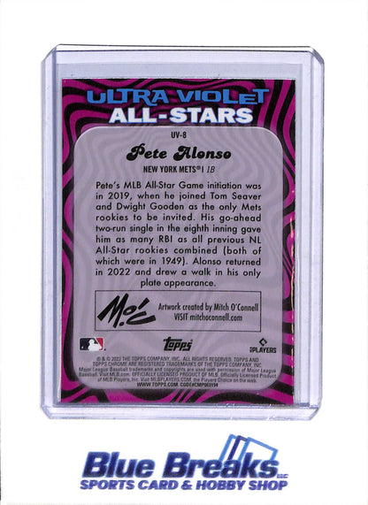 2023 Topps - Chrome - Ultra-Violet All-Stars - Pete Alonso - #UV-8 - Baseball - Mets