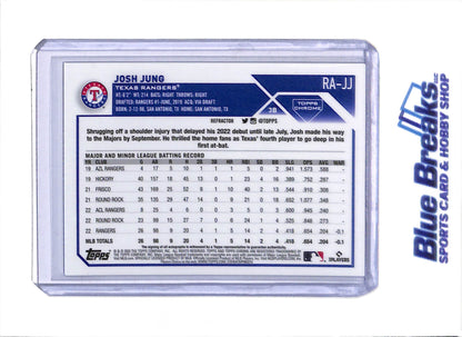 2023 Topps - Chrome Refractor - Auto - Josh Jung - 032/499 - #RA-JJ - Baseball - Rangers