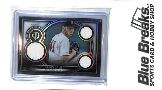 2020 Topps Triple Tribute - Triple Relic - Chris Sale - 064/150 - baseball - Red Sox