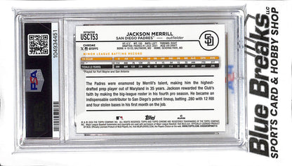 2024 Topps Chrome Update - Prism Refractor - Jackson Merrill - RC - #USC153 - baseball - PSA 10 - Padres