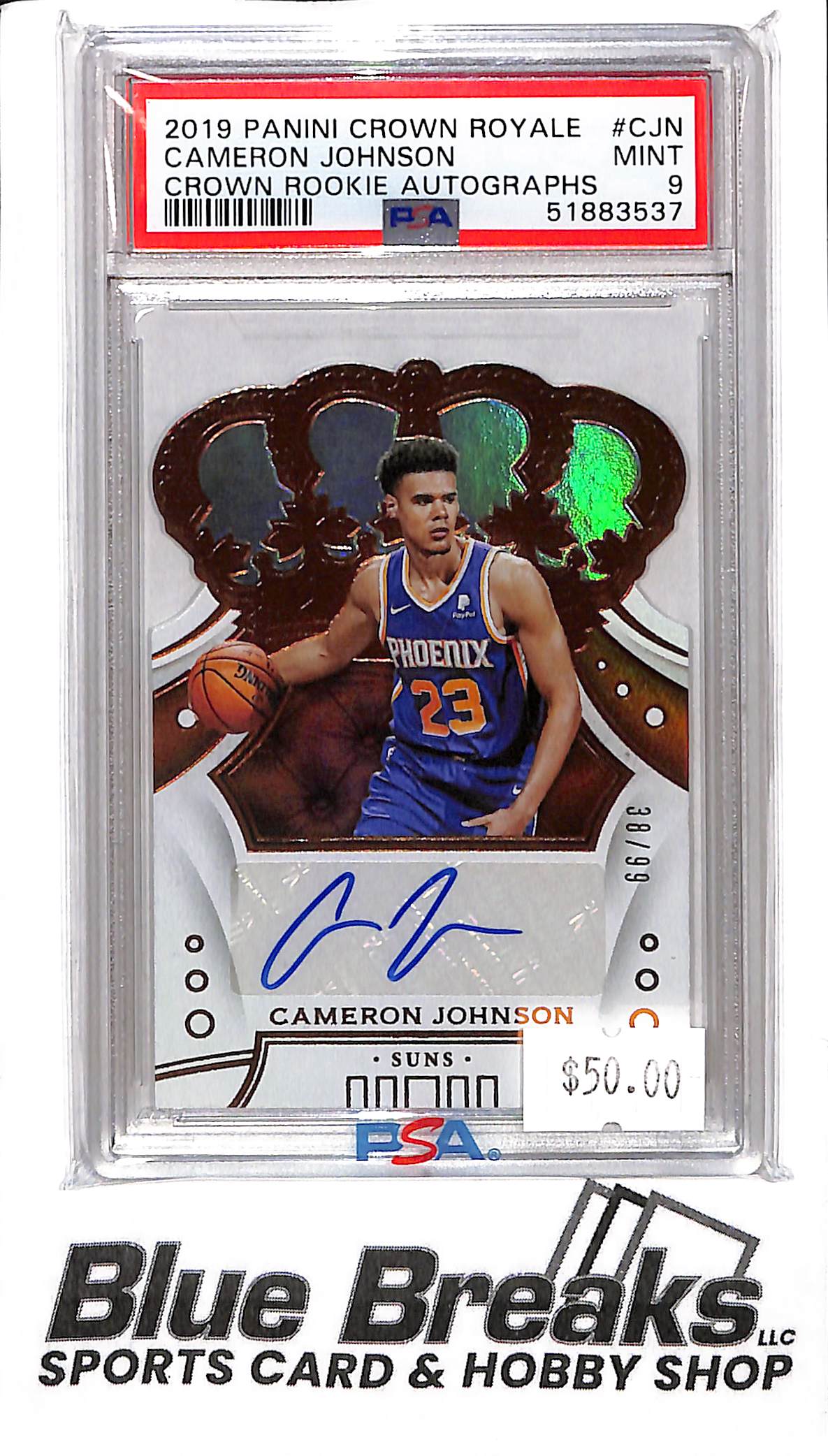 2019 Panini Crown Royale - Cameron Johnson Auto - CR-CJN 38/99 - PSA 10 - Basketball - Suns