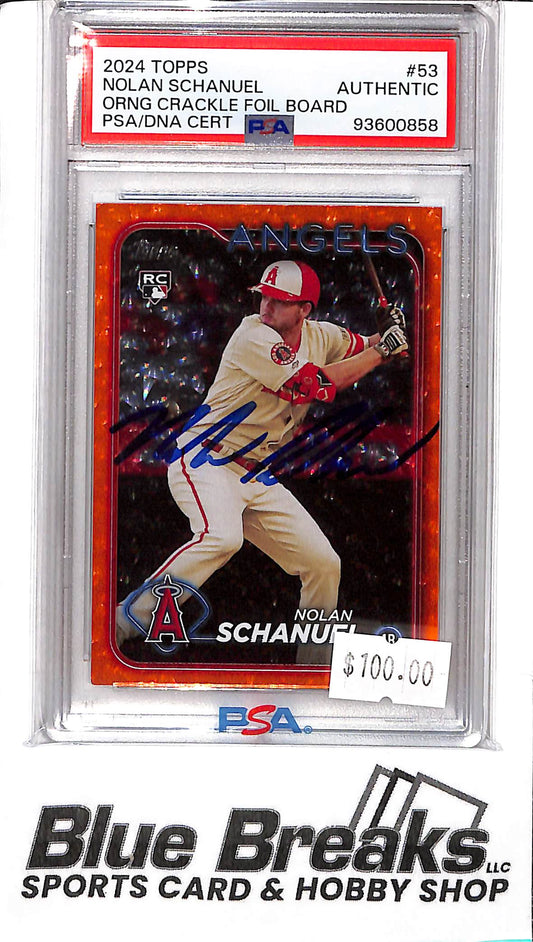 2024 Topps - Nolan Schanuel #53 - In-Person Auto - PSA Auto Auth - 231/299 - Baseball - Angels
