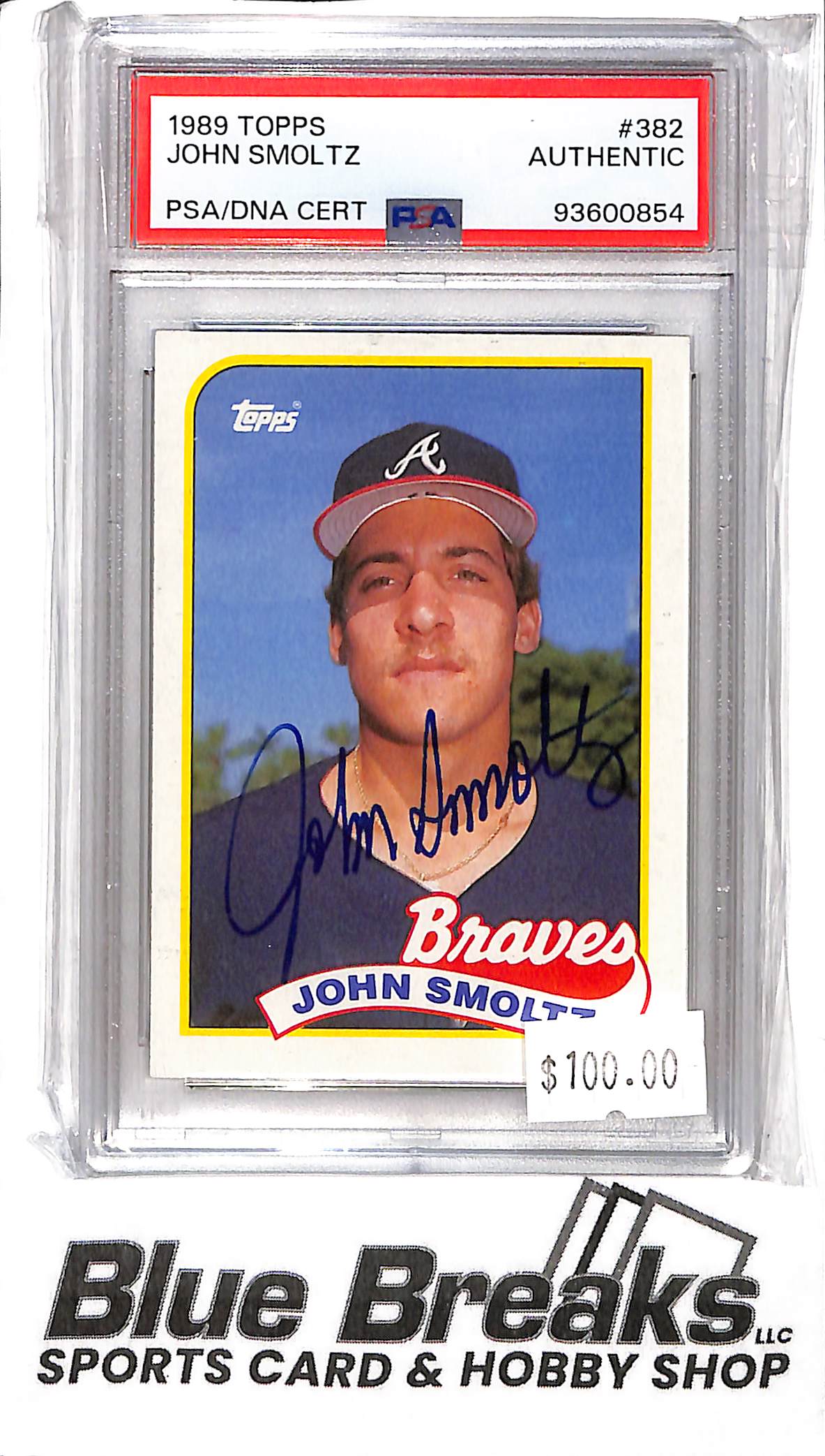 1989 Topps - John Smoltz - #382 - IP Auto - Baseball - Braves