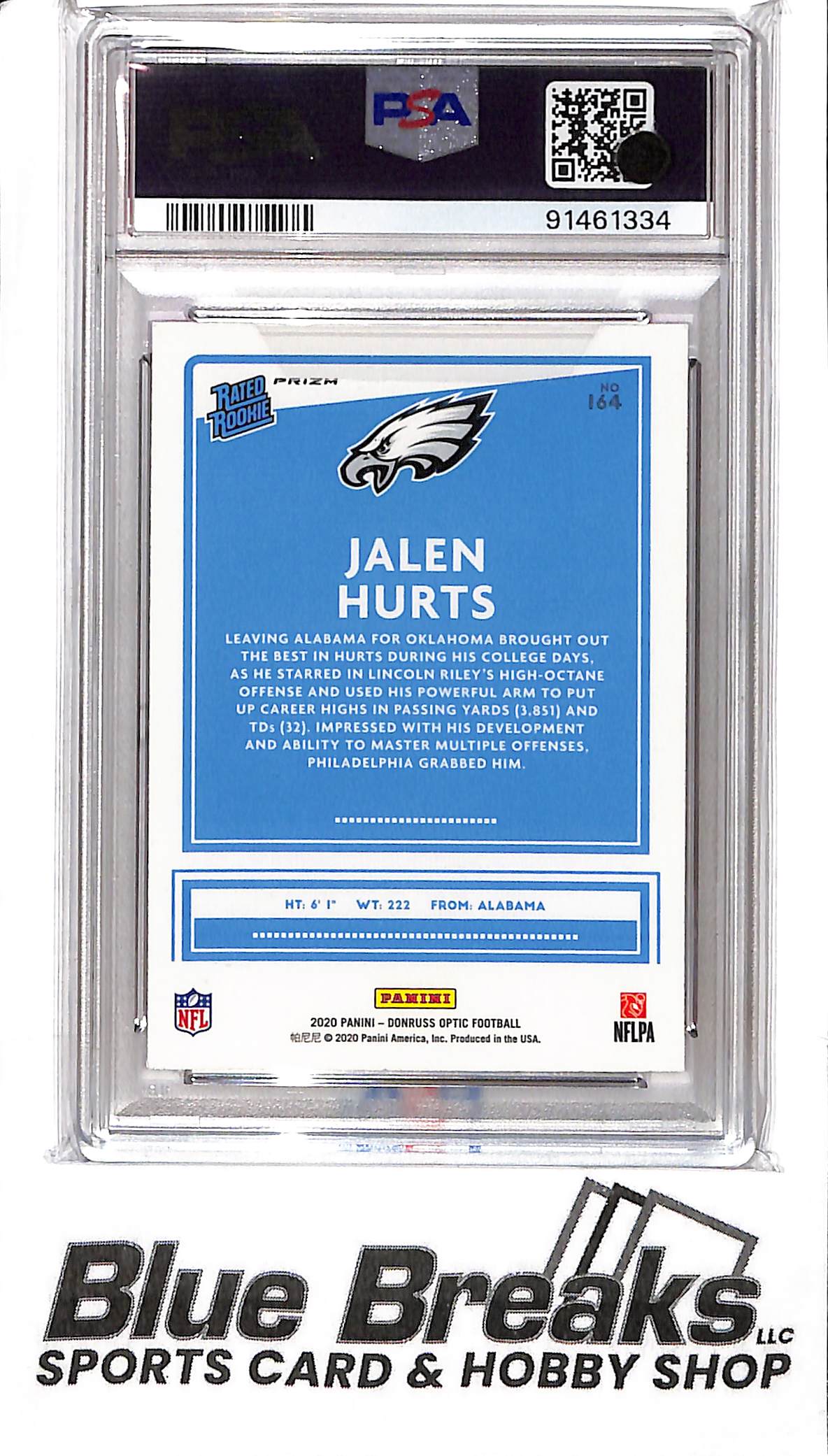 2020 Panini Donruss Optic - Jalen Hurts - #164 Pink - PSA 9 - Football - Eagles