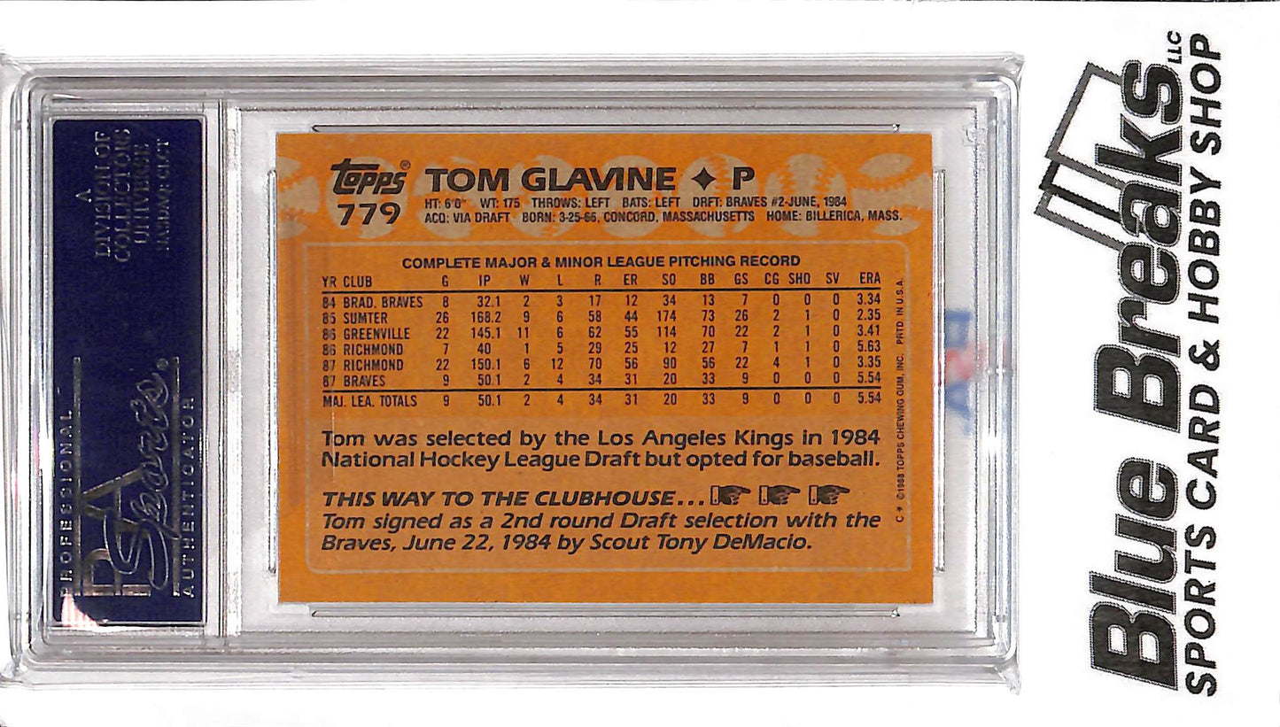1988 Topps - Tom Glavine - #779 - IP Auto - PSA Auto Auth - Baseball - Braves