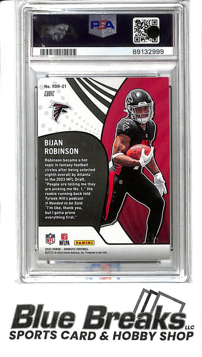 2023 Donruss - Bijan Robinson - VOR-21 - Cubic 38/50 - PSA 9 - Football - Falcons