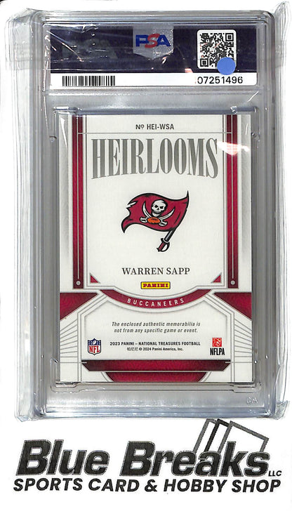 2023 National Treasures - Warren Sapp - HEI-WSA - Relic 40/49 - PSA 9 - Football - Buccaneers