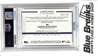 2022 Topps x Derek Jeter - Aaron Judge - #24 - Call of the Captain - 090/175 - PSA 9 - Baseball - Yankees