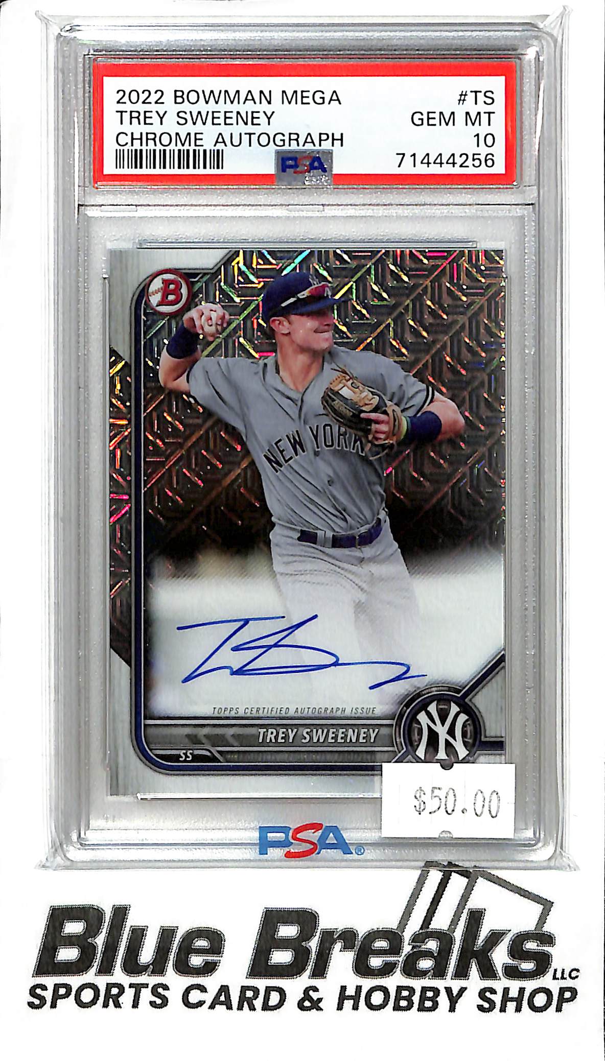 2022 Bowman Mega - Trey Sweeney - BCMA-TS - Auto - PSA 10 - Baseball - Yankees