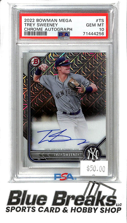 2022 Bowman Mega - Trey Sweeney - BCMA-TS - Auto - PSA 10 - Baseball - Yankees
