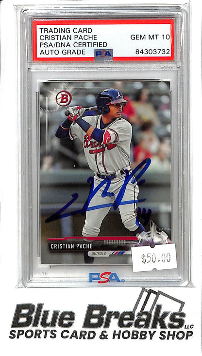 2017 Bowman - Christian Pache - IP Auto - PSA Auto 10 - Baseball - Braves