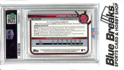 2022 Bowman Draft - Jordan Walker - BDC-36 - Black and White Raywave - PSA 10 - Baseball - Cardinals