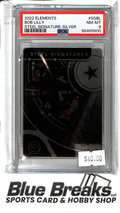2022 Panini Elements - Bob Lilly Auto - SS-BL 20/79 - PSA 8 - Football - Cowboys