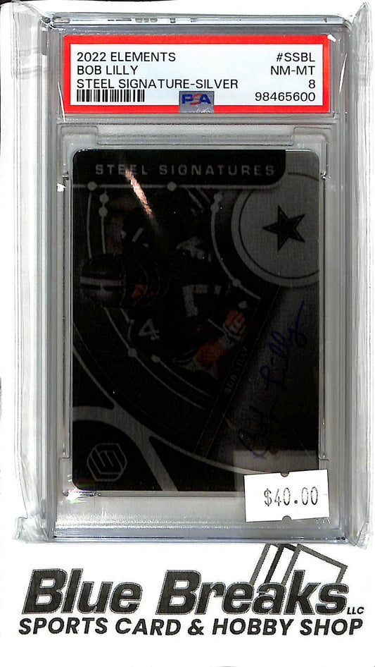 2022 Panini Elements - Bob Lilly Auto - SS-BL 20/79 - PSA 8 - Football - Cowboys
