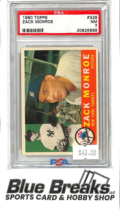 1960 Topps - Zack Monroe - #329 - PSA 7 - Baseball - Yankees
