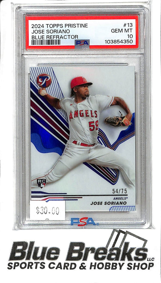 2024 Topps Pristine - Jose Soriano - #13 - Blue 54/75 - PSA 10 - Baseball - Angels