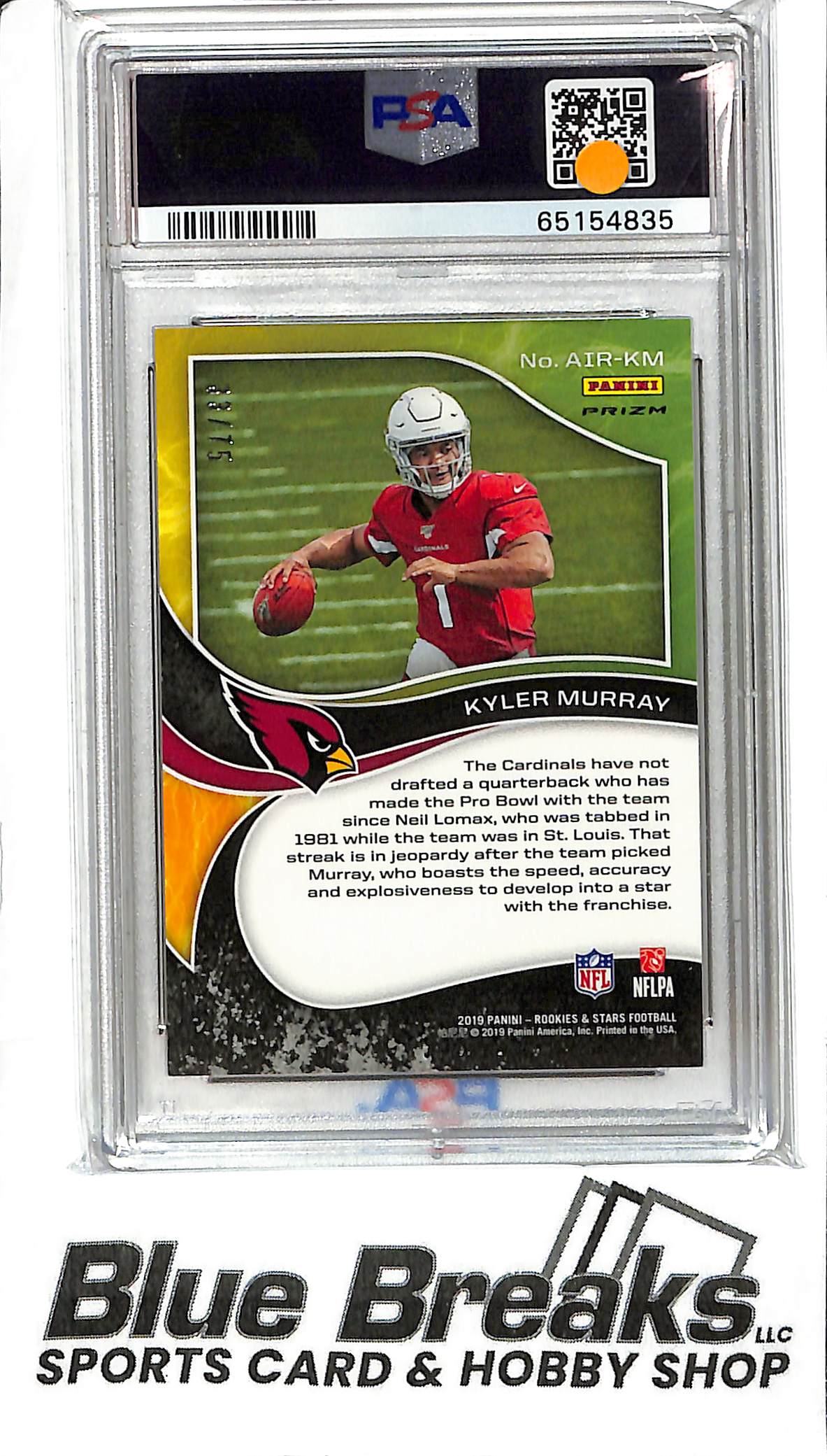 2019 Panini Rookies & Stars - Kyler Murray AIR-KM - Airborne Red 33/75 - PSA 9 - Football - Cardinals