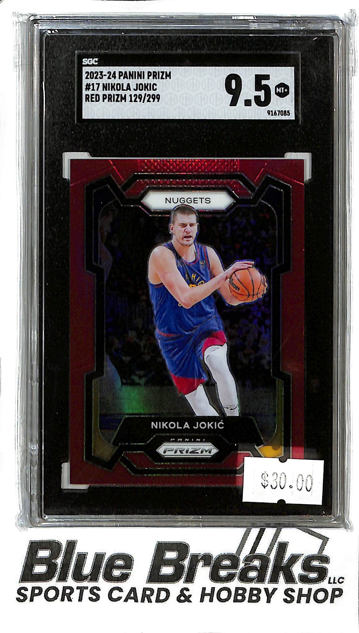 2023-24 Panini Prizm - Nikola Jokic #17 - Red Prizm 129/299 - SGC 9.5 - Basketball - Nuggets