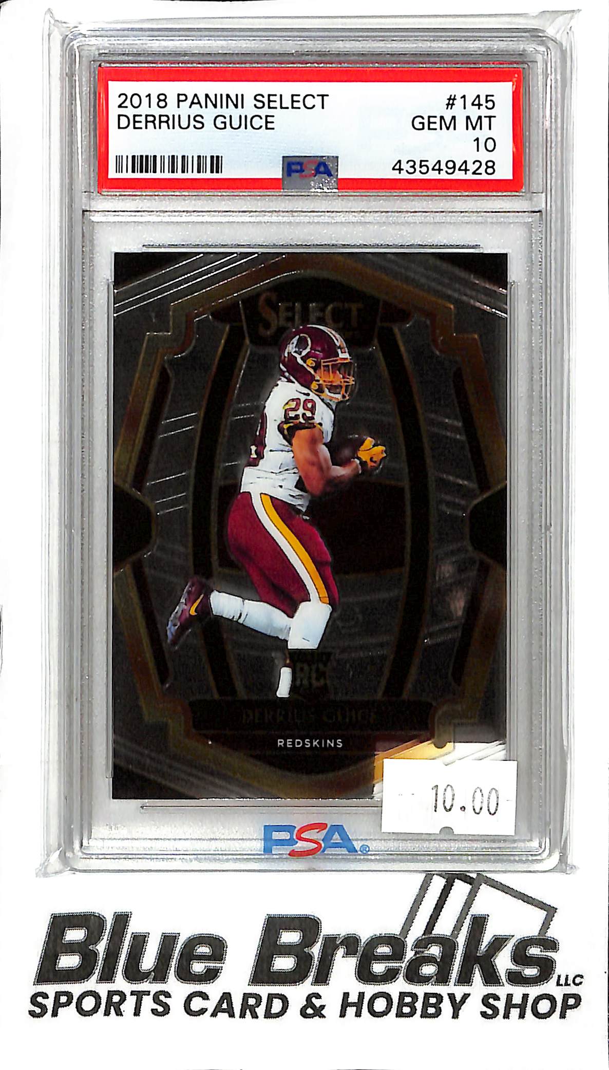 2018 Panini Select - Derrius Guice - #145 - PSA 10 - Football - Redskins