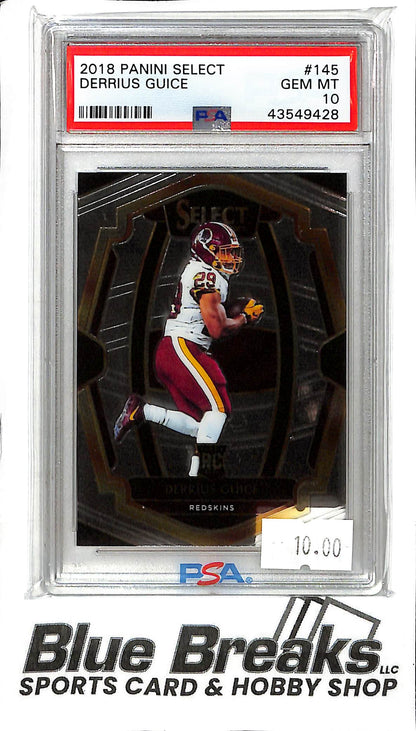 2018 Panini Select - Derrius Guice - #145 - PSA 10 - Football - Redskins