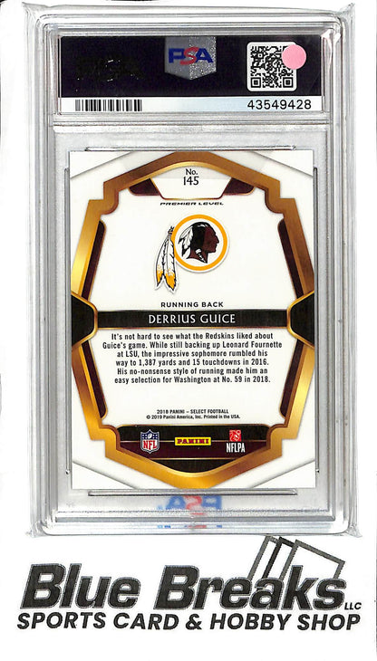 2018 Panini Select - Derrius Guice - #145 - PSA 10 - Football - Redskins