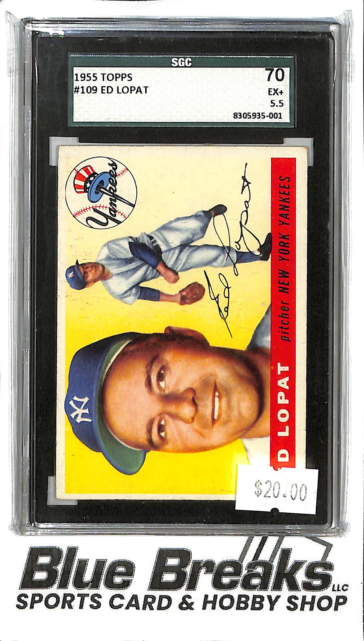 1955 Topps - Ed Lopat - #109 - SGC 70 - Baseball - Yankees