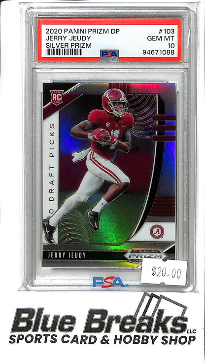 2020 Panini Prizm Draft Picks - Jerry Jeudy #103 - Silver Prizm - PSA 10 - Football - Alabama - Browns