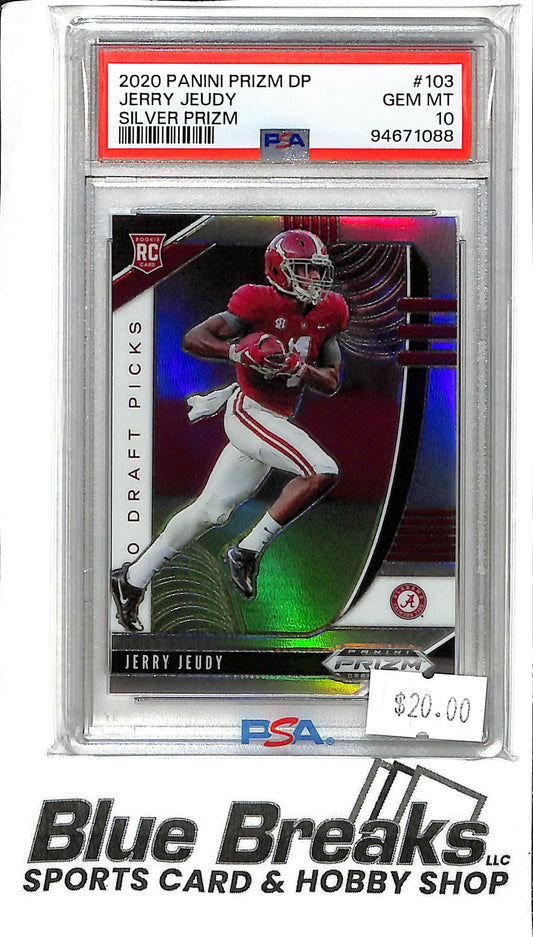 2020 Panini Prizm Draft Picks - Jerry Jeudy #103 - Silver Prizm - PSA 10 - Football - Alabama - Browns