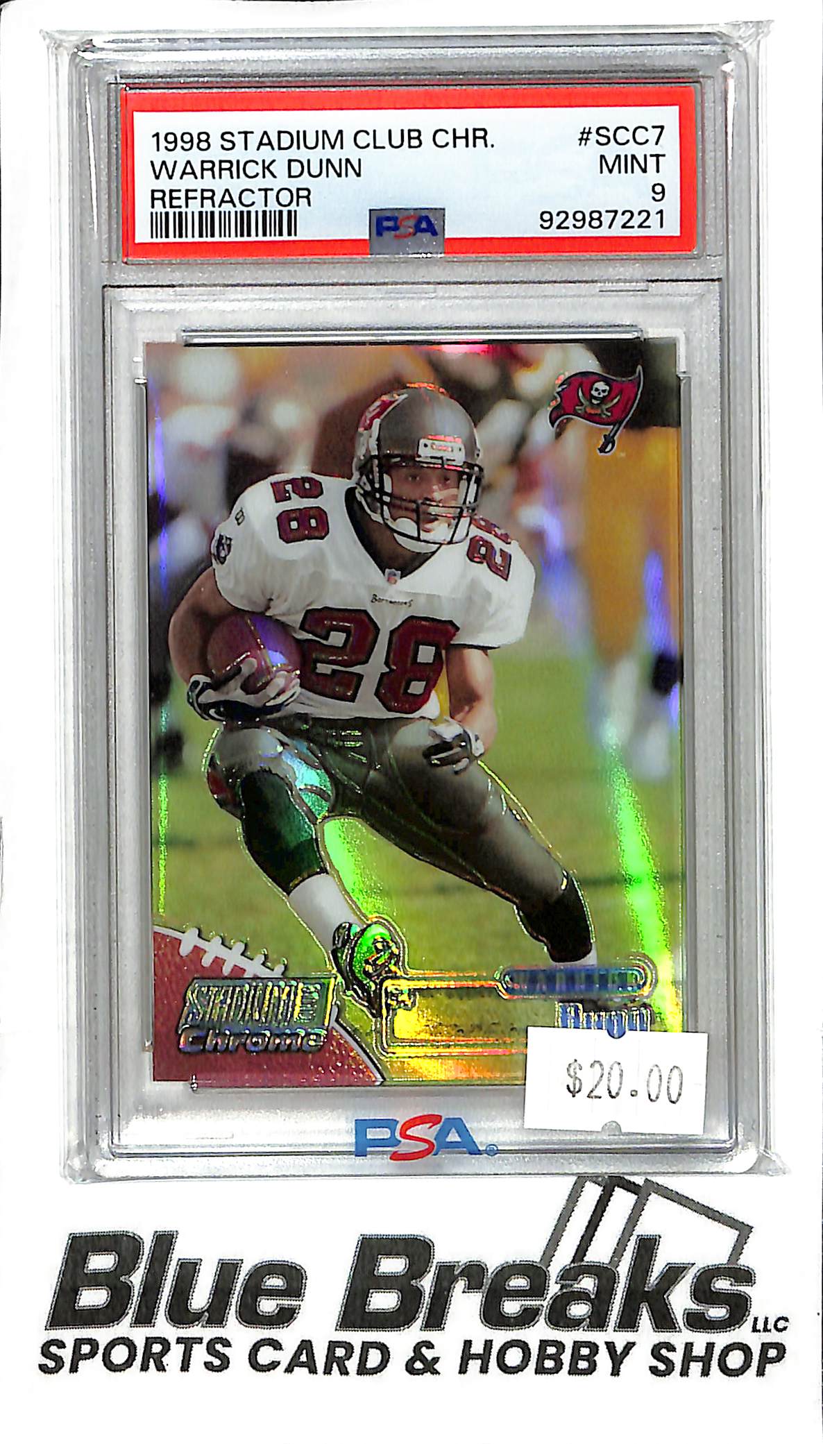 1998 Stadium Club Chrome - Warrick Dunn SCC7 - Refractor - PSA 9 - Football - Buccaneers