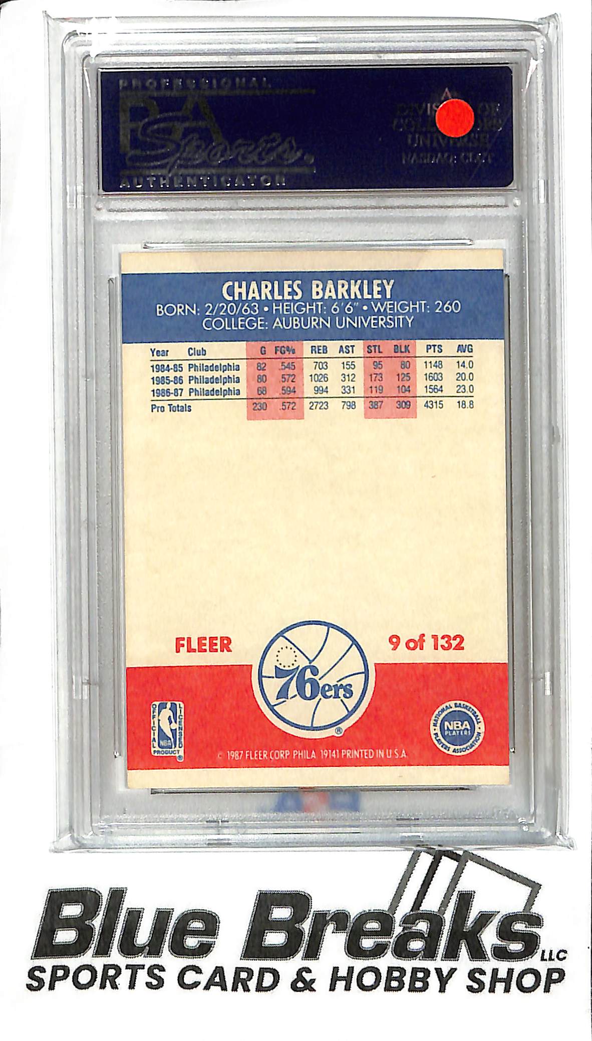 1987 Fleer - Charles Barkley #8 - PSA 8 - Basketball - 76ers