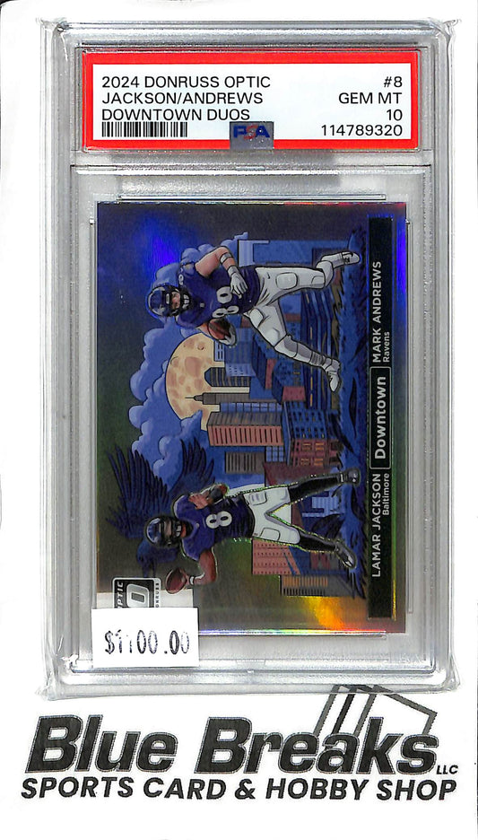 2024 Donruss Optic - Lamar Jackson Mark Andrews - Downtown Duos #8 - PSA 10 - Football - Ravens