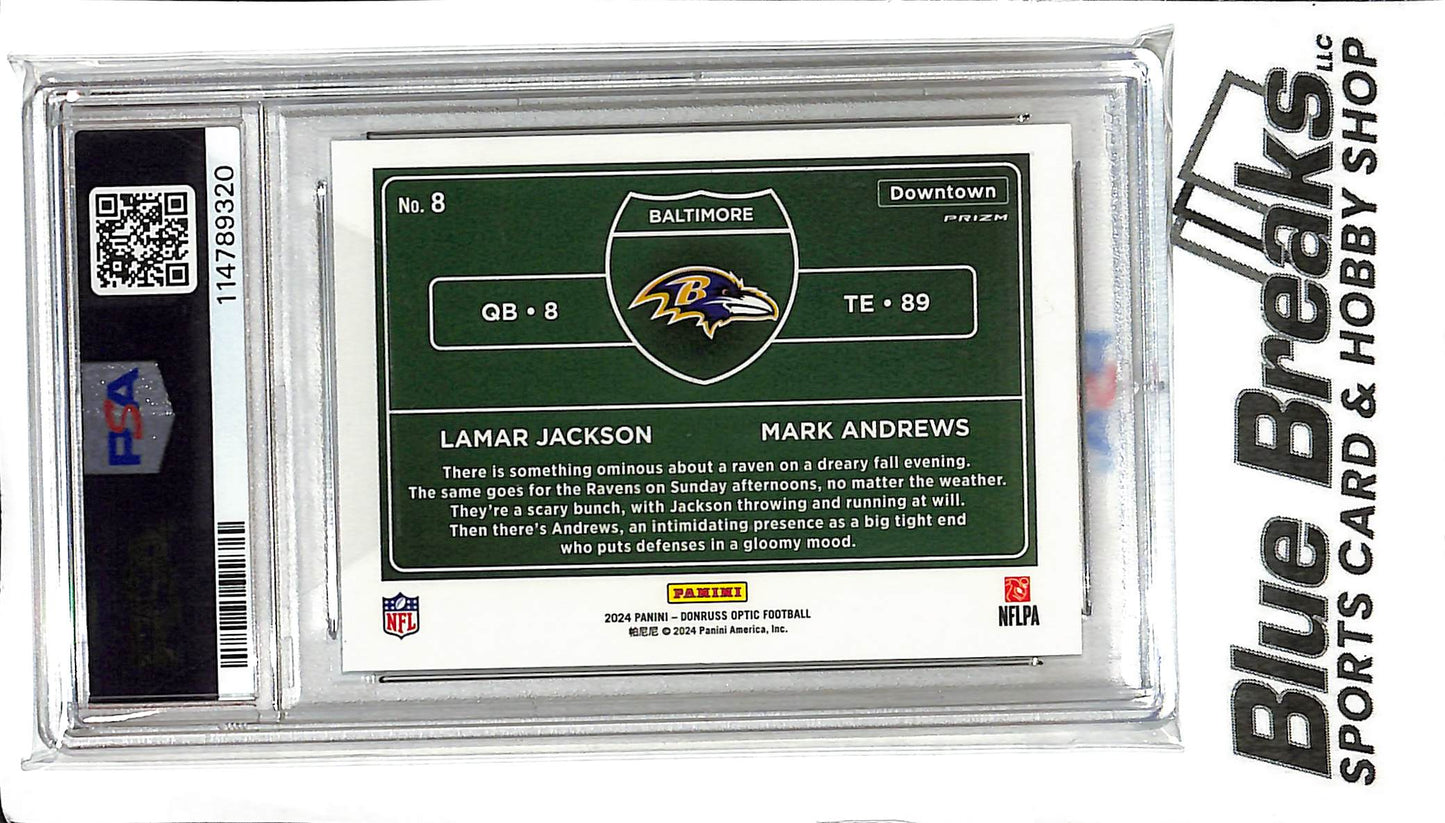 2024 Donruss Optic - Lamar Jackson Mark Andrews - Downtown Duos #8 - PSA 10 - Football - Ravens