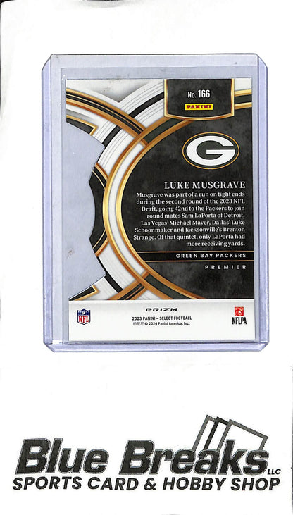 2023 Panini Select - Luke Musgrave #166 - Zebra Die-Cut - Case Hit - Football - Packers