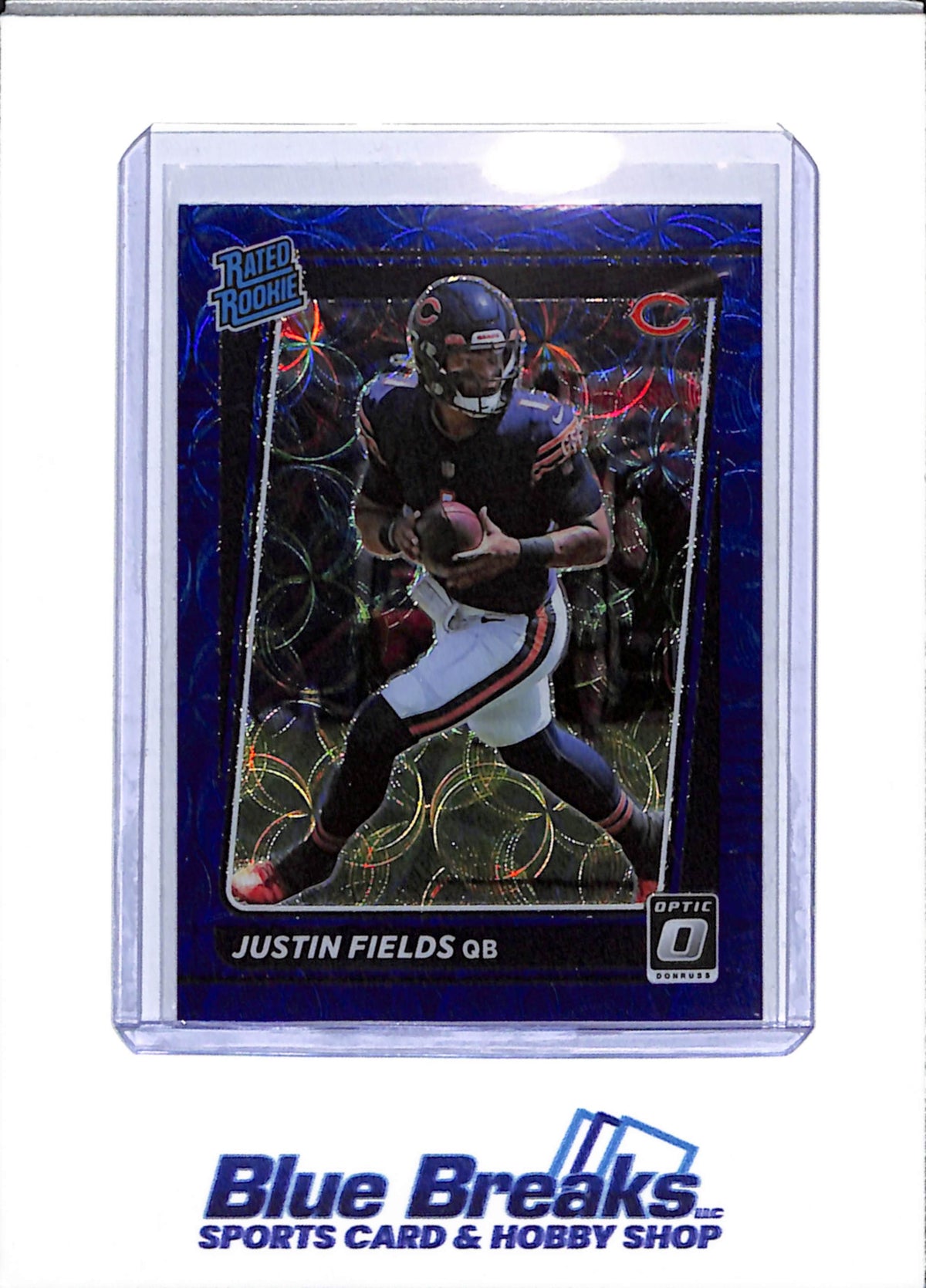 2021 Panini - Donruss Optic - Blue Scope - Rated Rookie - Justin Fields - #204 - Football - Bears