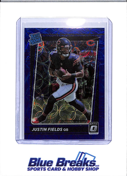 2021 Panini - Donruss Optic - Blue Scope - Rated Rookie - Justin Fields - #204 - Football - Bears