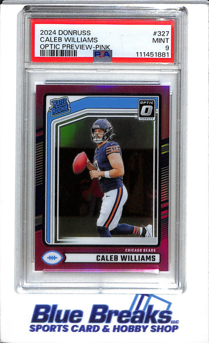 2024 Panini - Donruss Optic - Preview - Rated Rookie - Pink - Caleb Williams - PSA9 - #327 - Bears